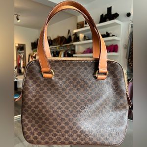 Celine Macadam vintage canvas leather purse handbag bag